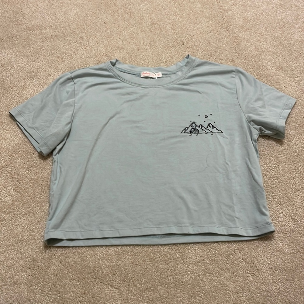 Light blue cropped shirt